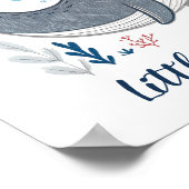 Adorable Doodle Whale Nursery Wall Art Poster (Coin)