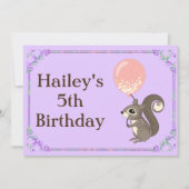 Adorable écureuil Invitation d'anniversaire (Devant)