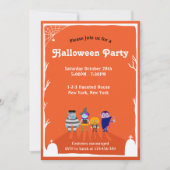 Adorable Enfants Halloween Costume Fête Invitation (Devant)