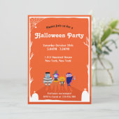 Adorable Enfants Halloween Costume Fête Invitation (Debout devant)