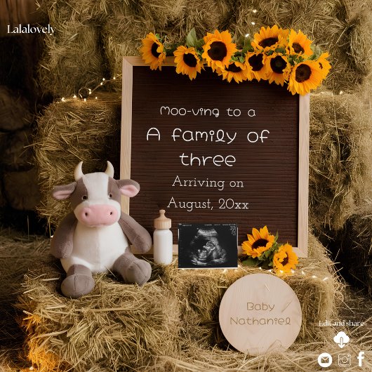 Adorable faire-part de grossesse à la campagne