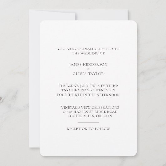 Adorable Faire-part de mariage de colibri mignon (Dos)