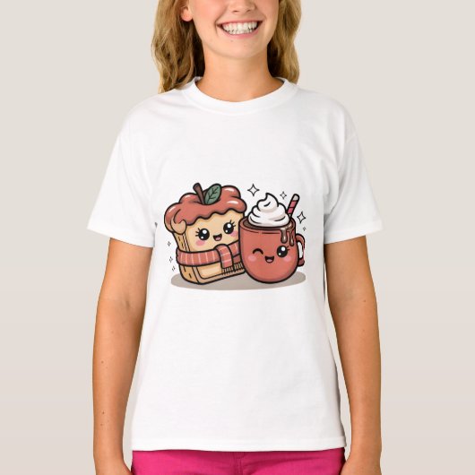 Adorable Fall Coffee Kids T-Shirt (Devant)