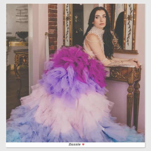 adorable femme déesse Tea Party portrait sticker (Feuille)