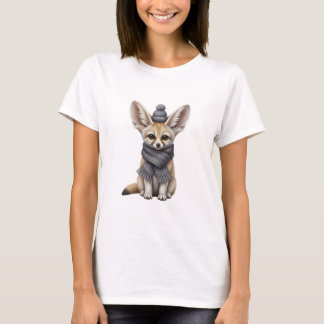 Adorable Fennec Fox in Winter Attire T-shirt