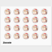 Adorable Festive Hamster Wearing Santa Hat Sticker (Feuille)
