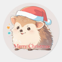 Adorable Festive Hamster Wearing Santa Hat Sticker