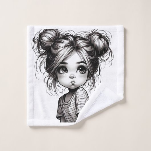 Adorable Fille de Noël avec chatte - Idée cadeau m (Gant de toilette)