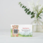 Adorable fille en peluche Ours QR Code Carte d'enr (Debout devant)