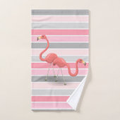 Adorable Fille Flamants roses mignonnes, Bandes (Serviette à main)