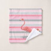 Adorable Fille Flamants roses mignonnes, Bandes (Gant de toilette)