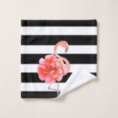 Adorable Flamant rose Floral, Grandes (Gant de toilette)