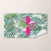 Adorable Flamants roses Roses En Amour, Feuilles P (Serviette à main)