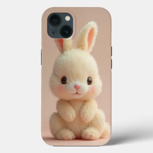 Adorable Fluffy Bunny iPhone 13 Coque (Verso)