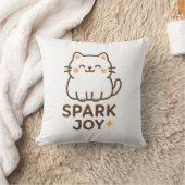 "Adorable Fluffy Cat Coussin décoratif - Spark Joy (Couverture)