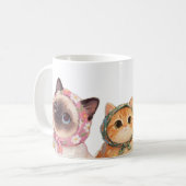 Adorable Fluffy Cat Lover Coffee Mug (Devant gauche)