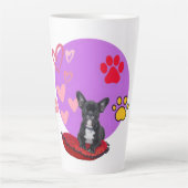 Adorable frienchie puppy with hearts  latte mok (Voorkant)