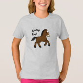 Adorable Gallop On! Happy Foal Kawaii Horse Design T-shirt (Voorkant)
