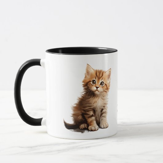 ​Adorable Ginger Kitten "Stay Pawsitive" Two-Tone  Mok (Links)