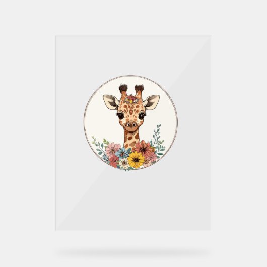 Adorable Giraffe Aux Fleurs (Recto)