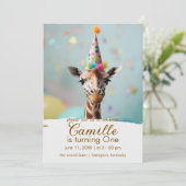 Adorable Giraffe Invitation Anniversaire (Debout devant)