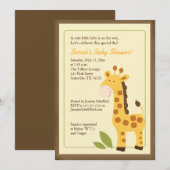 Adorable Giraffe Jungle 5x7 Baby shower Invitation (Devant / Derrière)
