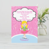 Adorable Girl Ice Skating Invitation d'anniversair (Debout devant)