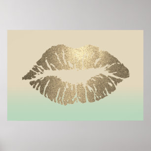 Adorable Glittery Lips,Kus Poster