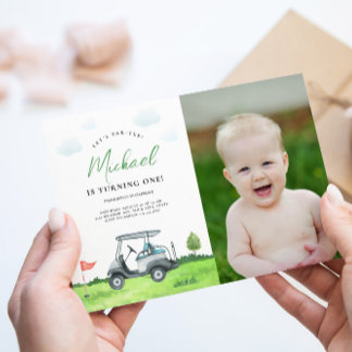 Adorable Golf Anniversaire Photo Invitation