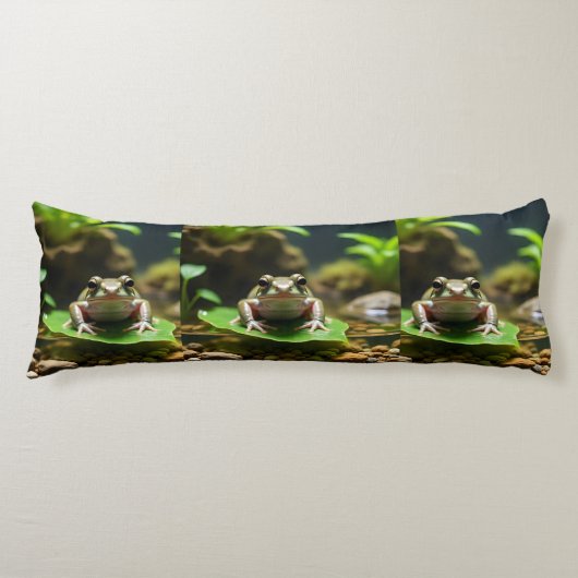 Adorable Green Frog Body Pillow Lichaamskussen (Voorkant)