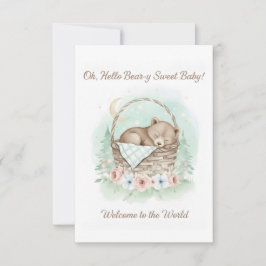 Adorable, grizzly bear cub Baby Shower Bedankkaart