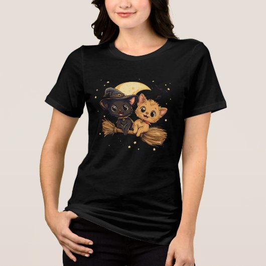 Adorable Halloween Cat T-Shirt (Voorkant)