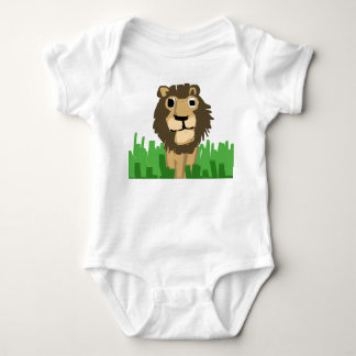 Adorable Hand-Drawn Lion in Tall Grass  Romper