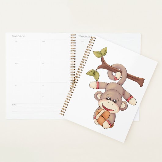 Adorable Hanging Monkey with Football Planner