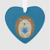 Adorable Hérisson embrassant un Coeur Bleu (devant)