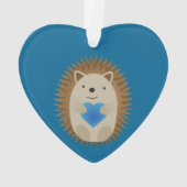 Adorable Hérisson embrassant un Coeur Bleu (dos)