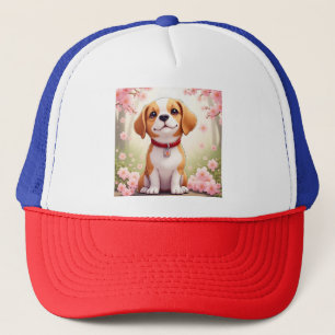 Adorable hond en bloesem Trucker Hoed Pet