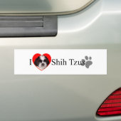 Adorable I Love Shih Tzus Bumper Sticker (En voiture)