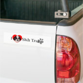 Adorable I Love Shih Tzus Bumper Sticker (Sur camion)