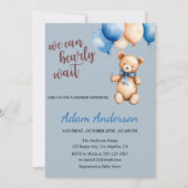 Adorable Invitation Baby shower À Thème Ours (Devant)