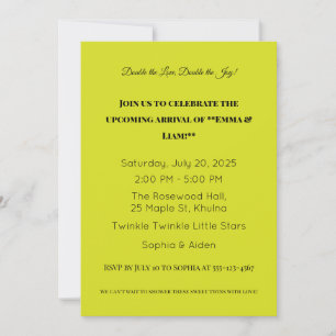 Adorable Invitation Baby shower Twin