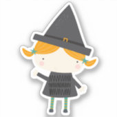 Adorable joli autocollant sorcière (Recto)