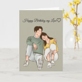 Adorable Joyeux Anniversaire Carte de voeux pliée (Fleur jaune)
