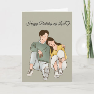 Adorable Joyeux Anniversaire Carte de voeux pliée