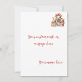 Adorable Joyeux Vacances Piggies Cartes Aquarelles (Dos)