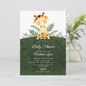 Adorable Jungle Giraffe Baby shower Invitation (Debout devant)