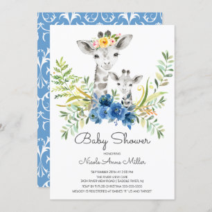 Adorable Jungle Giraffe Baby shower Invitation