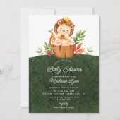 Adorable Jungle Lion Baby shower Invitation (Devant)