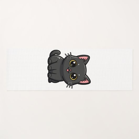Adorable Kawaii Black Cat Yogamat (Voorkant (horizontaal))