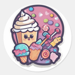 Adorable Kawaii Candy Cupcake Sticker | Sweet 